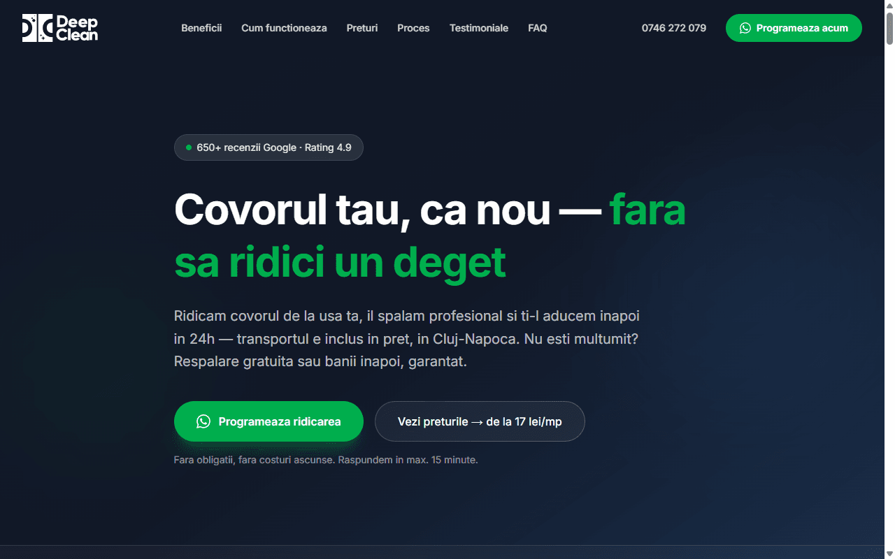 Deep Clean — Spalatorie Covoare Cluj